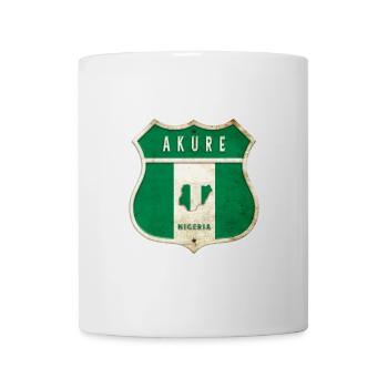 Design du drapeau d'Akure Nigeria - Mug blanc - blanc - Devant