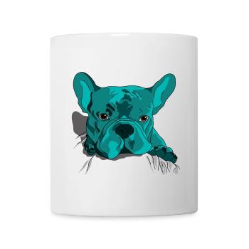 Style cartoon adorable de bouledogue français - Mug blanc - blanc - Devant