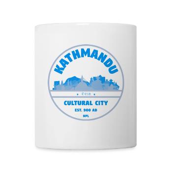 Silhouette de la ville du patrimoine culturel de Katmandou - Mug blanc - blanc - Devant