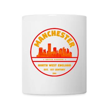 Manchester Skyline Rundstempel - Tasse - Weiß - Vorne
