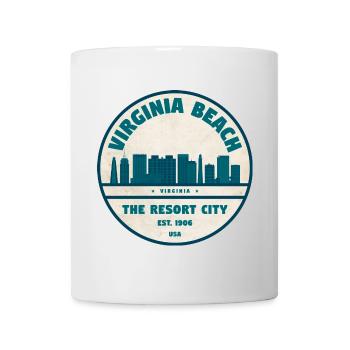 Virginia Beach Resort City Skyline - Tasse - Weiß - Vorne
