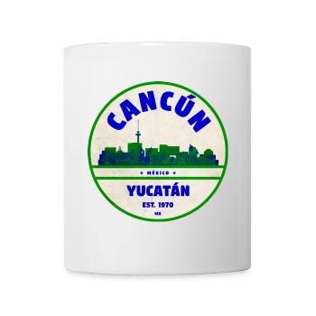 Cercle Vintage de la Skyline du Yucatán de Cancún - Mug blanc - blanc - Devant