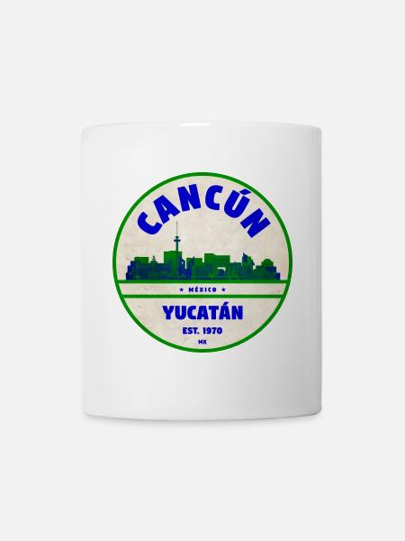 Cercle Vintage de la Skyline du Yucatán de Cancún - Mug blanc - blanc