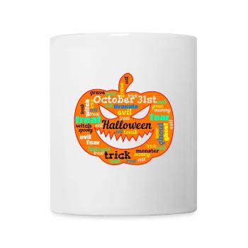 Citrouille Halloween Motif Éclatant - Mug blanc - blanc - Devant