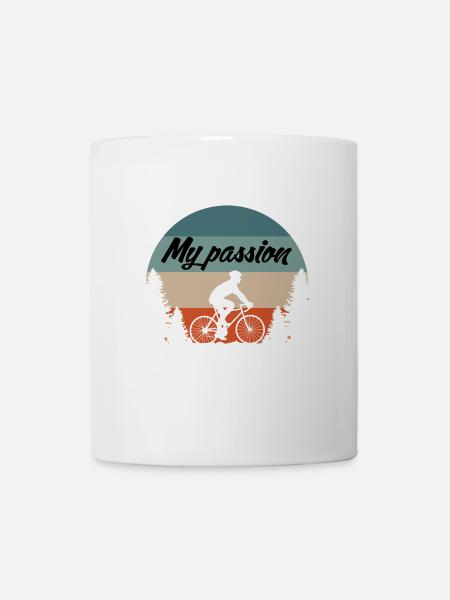 Meine Leidenschaft Fahrradfahren Retro Sunset - Tasse - Weiß