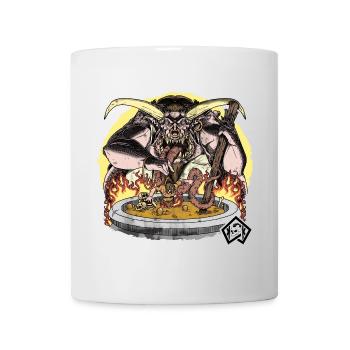 Koch, Köchin,Chefkoch, Suppentopf, Hölle - Tasse - Weiß - Vorne