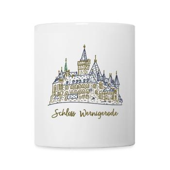 Schloss Wernigerode, Wahrzeichen, Deutschland - Tasse - Weiß - Vorne