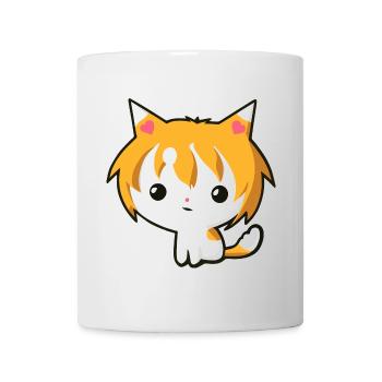 Kawaii Anime Cat - Graphique de chat mignon - Mug blanc - blanc - Devant