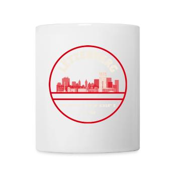 Luxembourg skyline emblem with coordinates - Mug - white - Front