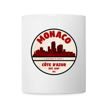 Monaco Côte d'Azur Vintage Skyline - Tasse - Weiß - Vorne