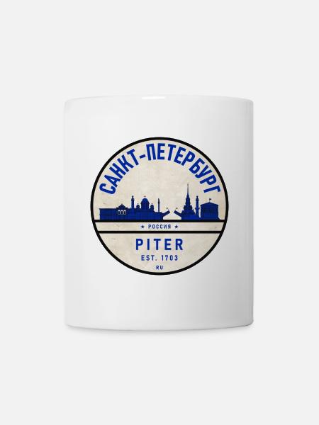 Sankt Petersburg Skyline Kunstbadge - Kop/krus - hvid