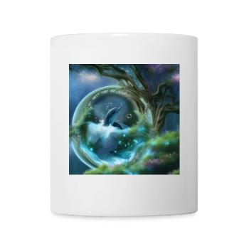 Cute dolphin in a bubble the hearts of the ocean - Mug - white - Front