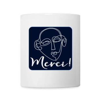 Merci Remerciement - Art Esthétique - Ligne - Mug blanc - blanc - Devant