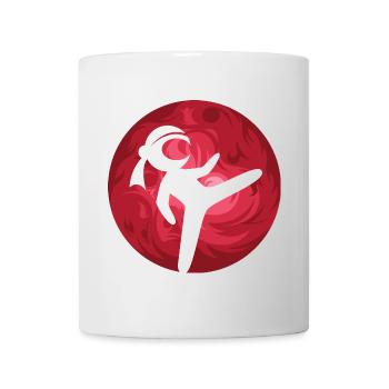 Ninja Kämpfer Symbol Kampfsport rot Planet Mond - Tasse - Weiß - Vorne