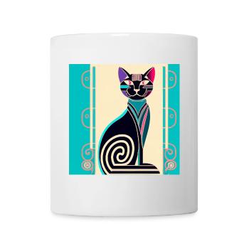 Neon-Spiralkatze Art Déco - Tasse - Weiß - Vorne