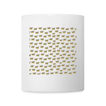 vögel für mädchen, Eulengesichter muster - Tasse - Weiß - Vorne