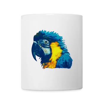 geschenke mit vögeln, Gelbbrust Ara Kopf - Tasse - Weiß - Vorne