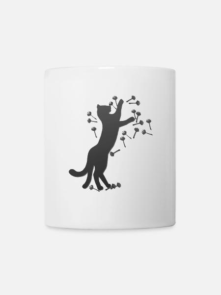 Nekomata Löwenzahnsamen dunkel, kätzchen - Tasse - Weiß
