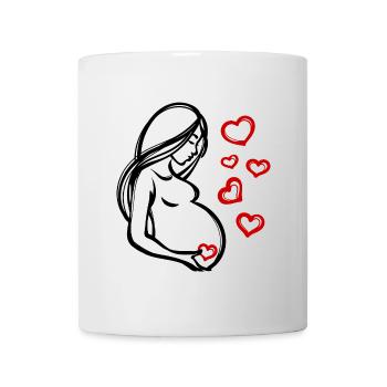 Coeur Grossesse Bébé Ventre Déclaration Enceinte - Mug blanc - blanc - Devant