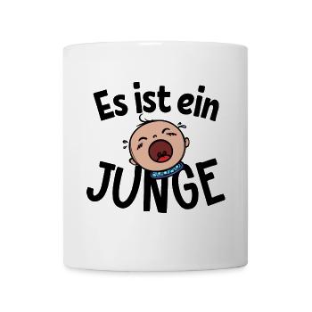 Schwanger Familienglück Statement Babybauch - Tasse - Weiß - Vorne