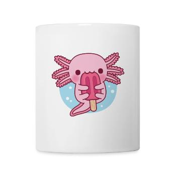 Mignon Axolotl mangeant de la glace - Mug blanc - blanc - Devant