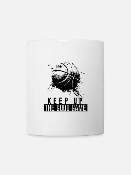 Basket-ball Continuez à jouer au bon jeu - Mug blanc - blanc