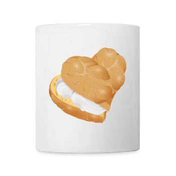 Crème fourrée crème puff coeur - Mug blanc - blanc - Devant