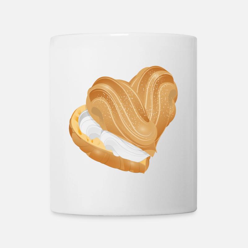 Mit Sahne gefülltes Windbeutel Herz - Tasse - Weiß