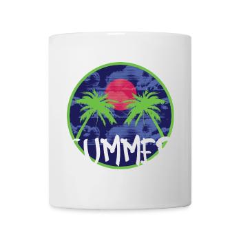 Sommerzeit Urlaub Palmen Urlaub unter Palmen - Tasse - Weiß - Vorne