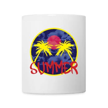 L’été sous les palmiers sur la plage Vacances d’été - Mug blanc - blanc - Devant