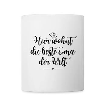 Hier wohnt die beste Oma der Welt - Tasse - Weiß - Vorne