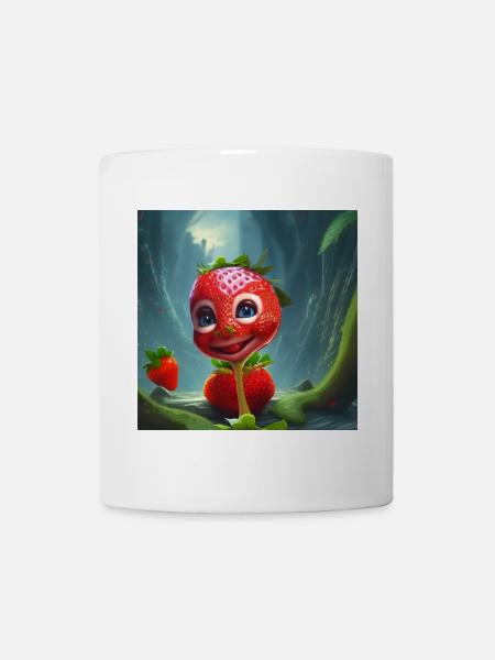 Süße lustige Erdbeere - Tasse - Weiß