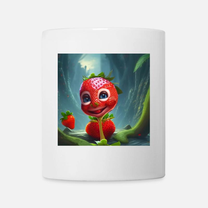 Süße lustige Erdbeere - Tasse - Weiß
