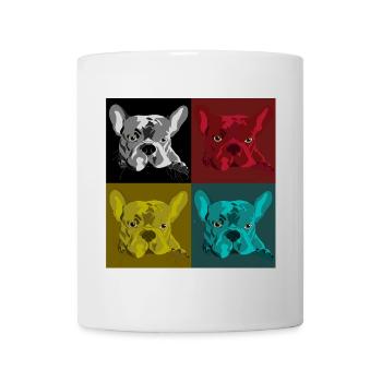 Frenchie Pop Art Quatre Couleurs - Mug blanc - blanc - Devant