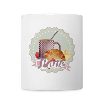 Breakfast with love,croissant,coffee and berries - Mug - white - Front