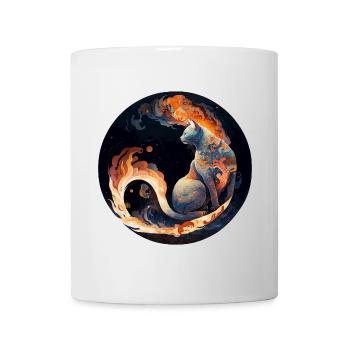 Magie ardente du chat dans la conception de la constellation - Mug blanc - blanc - Devant