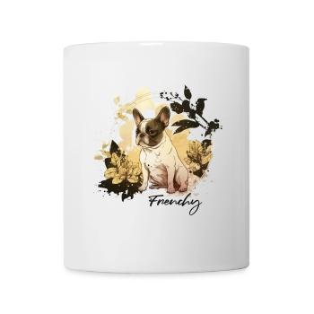 Floral Frame Bulldog - Mug - white - Front
