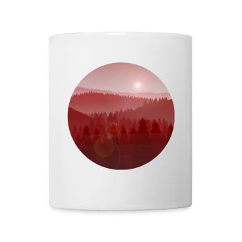 Coucher de soleil dans la forêt de pins - Mug blanc - blanc - Devant