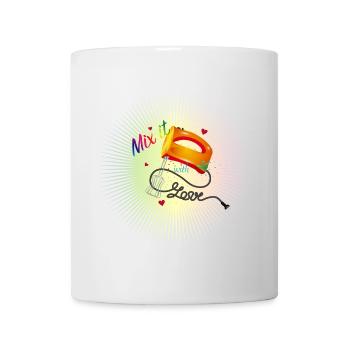 Mélangeur à main coloré avec un dicton cool - Mug blanc - blanc - Devant