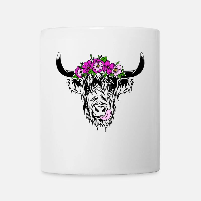 schottischer Hochländer Hochland Rind Highland Kuh - Tasse - Weiß