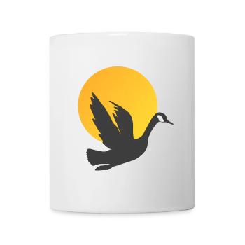 Gänsesilhouette Tagesanbruch, vogelmotiv unisex - Tasse - Weiß - Vorne