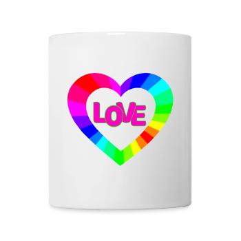 NeonLOVE Regenbogenherz - Tasse - Weiß - Vorne