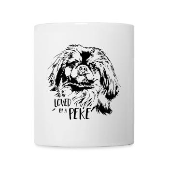 Aimé par un chien pékinois de Pékin Dicton - Mug blanc - blanc - Devant