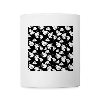 tees mit federmuster, daunenfedermuster dunkel - Tasse - Weiß - Vorne