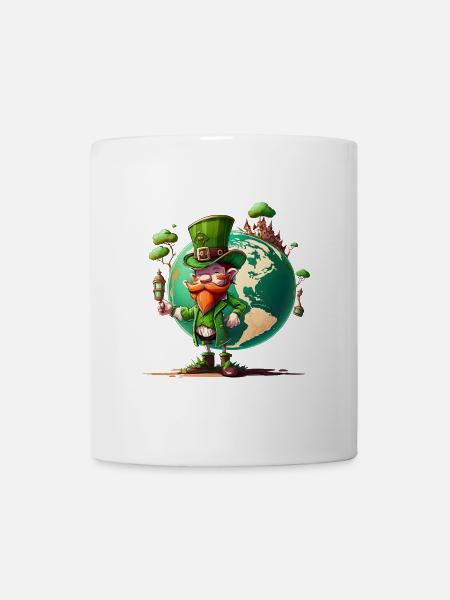 Weltglücks-Leprechaun - Tasse - Weiß