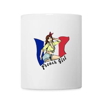 France girl flag design - Mug - white - Front