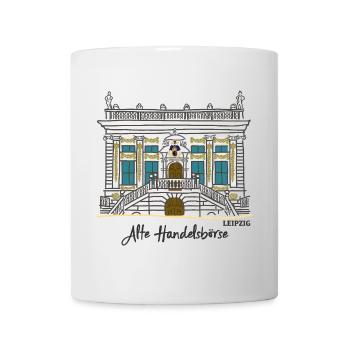 Leipzig, Alte Handelsbörse, Wahrzeichen, Sachsen - Tasse - Weiß - Vorne