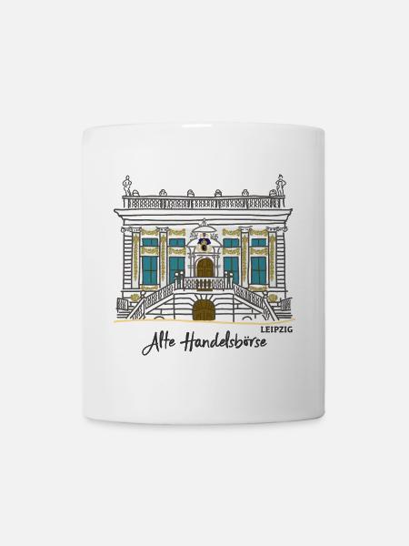 Leipzig, Alte Handelsbörse, Wahrzeichen, Sachsen - Tasse - Weiß