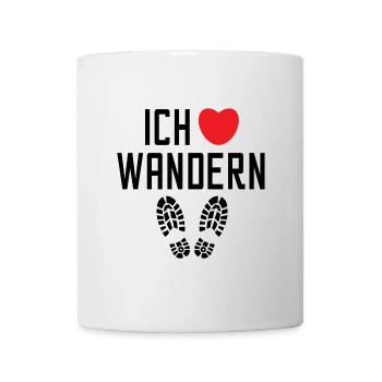 Herz Wanderer Statement Ich Liebe Wandern Klettern - Tasse - Weiß - Vorne