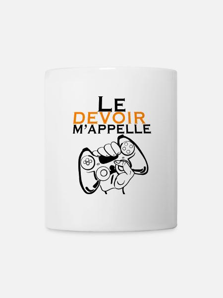 Devoir Voiture Orange en Silhouette - Mug blanc - blanc